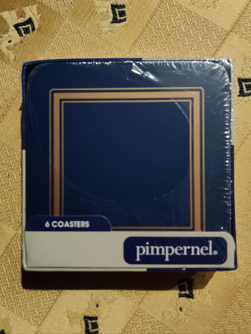 6 Pimpernel Navy Midnight Blue Cork Backed Coasters